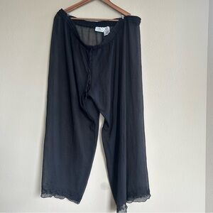 Sun N Sand Sheer Black Wide-Leg Lace Trim Bottom Pants Pool | 3X CoastalGrandma